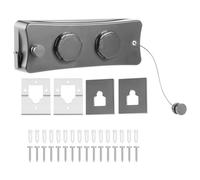 Retractable Clothesline Indoor/Outdoor Heavy Duty Double Extendable Washing Line Stainless Steel Wall Mounted Laundry Line Space-Saving for Bathroom Balcony Laundry Room(Dark Grey)