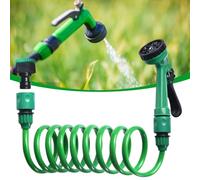 Retractable Coil Hose, 10m Telescopic Garden Hose, Coil Hosepipes for Garden, Flexible High-Pressure Water Hose with Spray Nozzle, 5 Watering Modes, Irrigation System for Boats, RV, House
