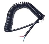 Retractable Coil Power Cord, Extensible Spring Spiral Cable, Telescopic Wire, 24 AWG, 7.5 Meter Length, Expandable Design