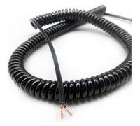 Retractable Coil Wire, Stretchable Telescopic Coiled Wire, Black Spring Spiral Cable, 3 Meter Length