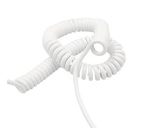 Retractable Coiled Coil Cord, 0.15mm Square Spiral Telescopic Wire 8 Core 26AWG White Spring Cable Stretch 1 Meter to 15 Meters Spring Cable Wire Spiral Extension(Stretch 3 meter)