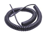 Retractable Coiled Coil Cord, 2.5 Meters Black Telescopic Power Cord,Stretchable Wire,2 Core 12 Core Spring Spiral Cable Solar sheathed(3core,14AWG 2.0mm)