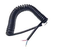 Retractable Coiled Coil Cord 2 Core Spring Spiral Cable Telescopic Wire 24AWG 20AWG 17AWG 14AWG .5-7.5 Meters Power Cord Expandable Solar sheathed(24 Awg,7.5meter)