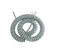 Retractable Coiled Coil Cord, 4 Cores 22AWG Shrinkable Telescopic Wire Gray 0.3mm2 Spring Spiral Cable 1 Meter 20 Meters Stretchable Cable Spiral Extension(Stretch 2Meters)