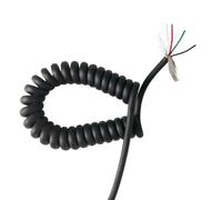 Retractable Coiled Coil Cord, 4 Cores Spiral Shielded Cable 20-26AWG Matte Surface Stretch 1 Meter to 15 Meters Spiral Telescopic Wire Spiral Extension(4 cores 20AWG,Stretch 6 meter)