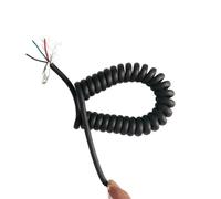 Retractable Coiled Coil Cord, 6 Core 22AWG Shielded Cable Stretch 1-12 Meters Extension10 Meter(Stretch 7 meter)