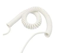 Retractable Coiled Coil Cord, 6 Core 26AWG Spring Spiral Cable Wire Stretch 1 Meter to 8 Meters White 0.15mm Square Telescopic Wire Spiral Extension(Stretch 8 meter)