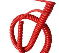 Retractable Coiled Coil Cord, Red Spiral Telescopic Wire Cable 2 Core 0.5mm Square Pure Copper Spring Power Cord 1 Meter to 4 Meter(Stretch 4 Meter)