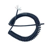 Retractable Coiled Coil Cord, Spiral Telescopic Wire Spring Shielded Wire 5 Cores 24AWG 0.2mm Square Stretch 1 Meter to 14 Meters Spiral Cable Spiral Extension(Stretch 3 meter)
