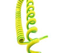 Retractable Coiled Coil Cord, Yellow 1 Core Telescopic Spring Spiral Cable 20AWG 18AWG 15AWG 13AWG Stretchable Power Cord Wire Spiral Extension(1 core 15AWG Length 2 meters)
