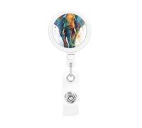 Retractable Colorful Elephant Badge Holderï¼Œ Name Decoration Badge Clip, Id Card Clip, Suit for Student Office Staff to Use.