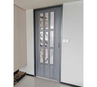 Retractable Concertina Door, Room Divider Foldable Gate, Folding Screen for Indoor House Bedroom, Magnetic Sliding Gate for Laundry Room/Entry