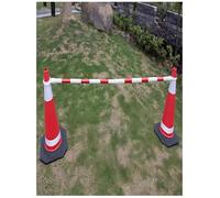 Retractable Cone Bar - Portable Traffic Control Ber for Road Construct Warning Signals & Traffic ment - 10pcs Red Exteon Poles
