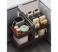Retractable Corner Cabinet - Heavy-Duty Pull-Out Shelf with 4 Baskets for Kitchen & Wardrobe Storage Fits 800-900mm Cabinets Space-Saving Solution