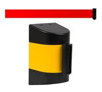 Retractable Crowd Control Barrier Tape, Wall Mounted Queue Control Belt, Safety Cordon Barrier for Events - 2M Length, 6.5Ft, Easy Setup and Durable Design