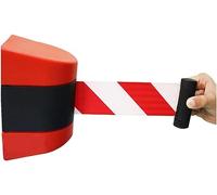 Retractable Crowd Control Belt16.4FT Wall Mounted Red & White Safety Barrier for Events Queue Management Flexible & Design Ideal for Public Spaces