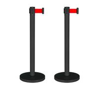 Retractable Crowd Control Stanchions, Heavy Duty Post Barriers Set for Airports, Sturdy Barrier Sign Holder - Ideal for Events and Queuing