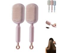 Retractable Cushion Massage Comb Brush, Self Cleaning Hair Brush, Massage Comb - ABS Retractable Air Cushion Hair Brush, Anti Static Self Cleaning air rush for All Types of air (2PCS-B)