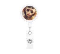 Retractable Cute Monkey Badge Holderï¼Œ Name Decoration Badge Clip, Id Card Clip, Suit for Student Office Staff to Use.