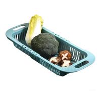 Retractable Dish Drainer Expandable Sink Basket for Washing Vegetables Fruit Strainer Kitchen Counter Organiser 34.5-45cm(Blue)