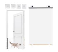 Retractable Dog Barrier - Black PVC Net 40 x 140 cm Hooks Included, Expandable Ret Safety for Children, Internal Stairs for Child Protection, Mesh Door to Protect the Hallway