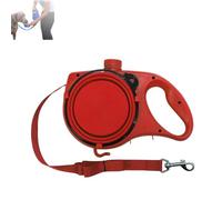 Retractable Dog Belt Plate and Water Bottle, 3 in 1multifunctional Leash Dog Bowl, Portable Dogs Leash with Foldable Bowl and Anti Slip Handle, for Small, Medium, Large Dogs (RED)