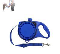 Retractable Dog Belt Plate and Water Bottle, 3 in 1multifunctional Leash Dog Bowl, Portable Dogs Leash with Foldable Bowl and Anti Slip Handle, for Small, Medium, Large Dogs (BLUE)