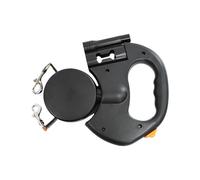 Retractable dog for : double walking lead, automatic detangling, ergonomic handle, safe design for the night