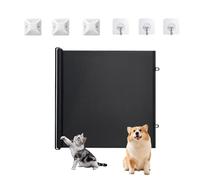 Retractable Dog Gate, Mesh Stair Gates for Baby Dogs Cat, No Drilling Retractables Pet Gates, Safety Doors, Extra Wide Protective Mesh Gates for Baby Dog for Stairs, Doorways, Indoor(Black,Small)