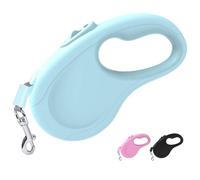 Retractable Dog Lead, 16Ft/5M Light Weight Retractable Lead for Small Medium Dogs Up to 20KG/44lbs, Strong Nylon Tape 360° Tangle-Free One-Hand Brake (Blue)