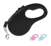 Retractable Dog Lead, 16Ft/5M Light Weight Retractable Lead for Small Medium Dogs Up to 20KG/44lbs, Strong Nylon Tape 360° Tangle-Free One-Hand Brake (Black)