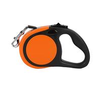 Retractable Dog Lead, 3 m Extendable Dog Lead Heavy Duty Leash for Small Dogs, 10 feet Extensive Dog Leash with One Button Brake & Lock System Up to 15KG (Orange)