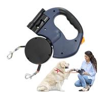 Retractable Dog Lead - 360-Degree Swivel Grip, Multipurpose Handle Clip | Portable Pet for Nighttime Walks with Anti-Slip Control Strap for Park Adventures and Outdoor Hiking Activities
