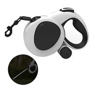 Retractable Dog Lead 50kg Long 16ft Tangle-Free Reflective Tape Leash Anti-Slip Handle with Poop Bag Roll Dispenser for Small Medium Large Dog Outdoor Walking Running Training Quick Brake Pause Lock