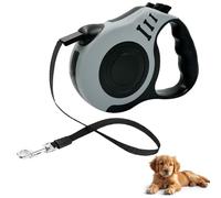 Retractable Dog Lead, 5M/16FT Extendable Dog Training Lead360°Tangle-Free with Smooth & Durable Nylon Tape, One-Handed Brake & Pause Dog Lead with Anti-Slip Handle for Small Medium Dogs (Black)