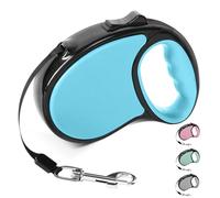 Retractable Dog Lead, 5m Long Extendable Dog Leash 360° Tangle-Free Harness Leashes with Non-Slip Handle and Quick Brake Button for Small and Medium Dogs (Blue,One Size)