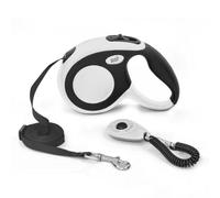 Retractable Dog Lead 5M Quick Lock And Brake Extendable Leash For Small And Medium Dogs Up To 20Kg Heavy Duty Grey