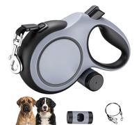 Retractable Dog Lead,8m/26ft Extendable Dog Leash, Tangle-Free Pet Retractable Lead, Poop Bag Dispenser, Anti-Slip Handle, One-Touch Lock,Suitable for Medium Large Dogs up to 50kg