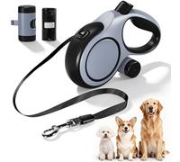 Retractable Dog Lead 8m, One-Hand Quick Lock Brake System, Tangle-Free 360° Swivel, Extendable Leash Strong Nylon Tape for S/M/L Dogs Up to 50kg