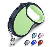 Retractable Dog Lead, ANCOOLE 5M/16FT Extendable Dog Lead 360°Tangle-Free Smooth&Durable Nylon Tape with Anti-Slip Handle, One-Handed Brake for Small Medium Dogs (Green)