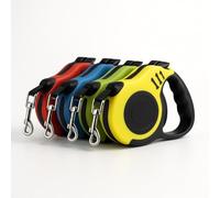 Retractable Dog Lead Extending Pet Leash with Handle Reflective Tape Dog Lead Adjustable 1 Handed Brake Cat Leads Strong Strap Dogs Tape for Walking Running Jogging Exercising Assorted Colour 3m (1pk)