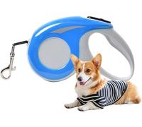 Retractable Dog Lead For Small Medium Dogs Up To 20KG, Retractable Dog Leads 16ft/5M, Extendable Dog Leads With Anti-Slip Handle, Anti-Tangled Strong Nylon Tape(Color:Blue,Size:M)