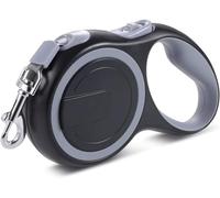 Retractable Dog Lead, No-Tangle Extendable Dog Lead For Up To 50 Kg Dogs, 5m Extendable Dog Lead With, One-Handed Brake, Pause, Lock (Color : Gray, Size : 5 M)