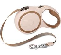 Retractable Dog Lead, No-Tangle Extendable Dog Lead For Up To 50 Kg Dogs, 5m Extendable Dog Lead With, One-Handed Brake, Pause, Lock (Color : Brown, Size : 5 M)