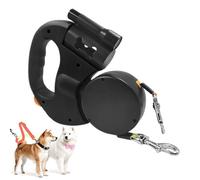 Retractable Dog Lead - Retractable Dog Lead For Small Dogs, Free Double Retractablle Dogs Leads 360, Automatic 1 Tow 2 With Flashlight With LED Light 2 Doggs Button Break & Lock