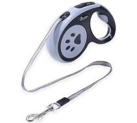 Retractable Dog Lead, Shunshi Heavy-Duty Extendable Dog Leads - 5M/16FT Strong Nylon Tape Leash, One-Handed Brake & Lock, Tangle-Free Design for Small to Medium Dogs (Black)