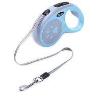 Retractable Dog Lead, Shunshi Heavy-Duty Extendable Dog Leads - 5M/16FT Strong Nylon Tape Leash, One-Handed Brake & Lock, Tangle-Free Design for Small to Medium Dogs (Blue)