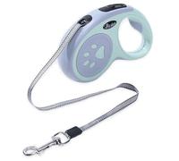 Retractable Dog Lead, Shunshi Heavy-Duty Extendable Dog Leads - 5M/16FT Strong Nylon Tape Leash, One-Handed Brake & Lock, Tangle-Free Design for Small to Medium Dogs (Green)