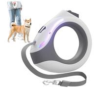 Retractable Dog Lead with Flashlight Rechargeable, 118in Round Handle Extendable Dog Lead with Lock Ergonomic Breathing Light Dog Leash for Small and Medium Dogs