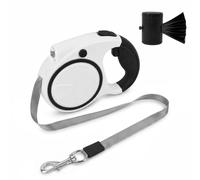 Retractable Dog Lead with LED Light, 5m Extendable Leash for Dog Up to 50kg | Anti Slip Handle Detachable Poo Bag Holder, 360°Tangle Free Leash, Quick Brake Button, 5m Flexi Dog Lead for Small Medium dog